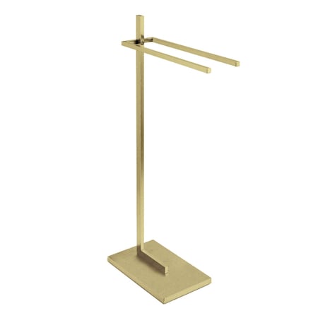 Kingston Brass Freestanding Dual Towel Rack, Brushed Brass SCC8607